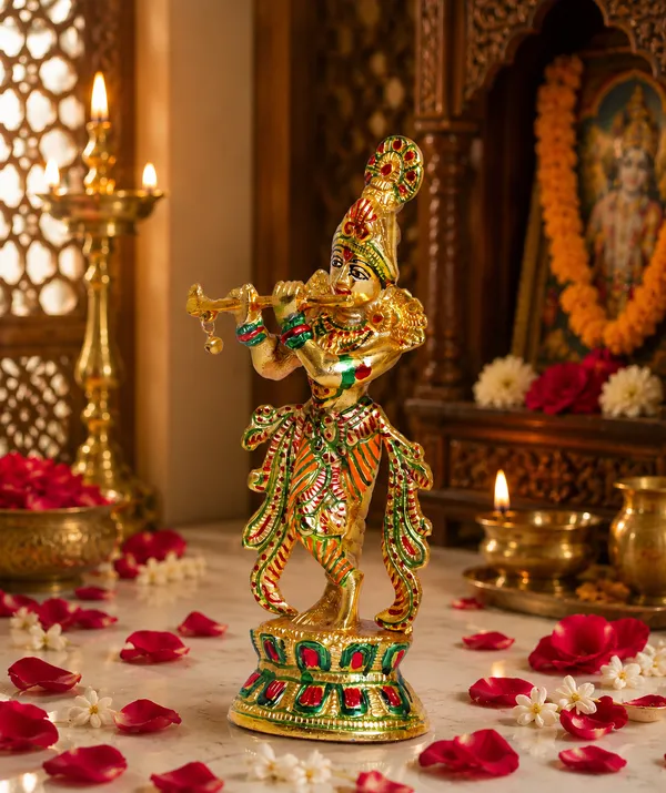 Gold_Plated_Krishna_Playing_Flute_Statue_Meenakari_Handcrafted_for_Home_Decor._Murtidhar_for_Mandir,_Office,_Living_Room_&_Gift_Purpose_Idol_(22_cm)