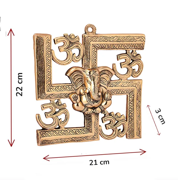 Hastcraft_Divine_Swastik_with_Ganesha_Wall_Decor_with_Om_Symbols,_Elegant_Gold_Finish_Religious_Wall_Decor_for_Prosperity_&_Positivity_at_Home_&_Office