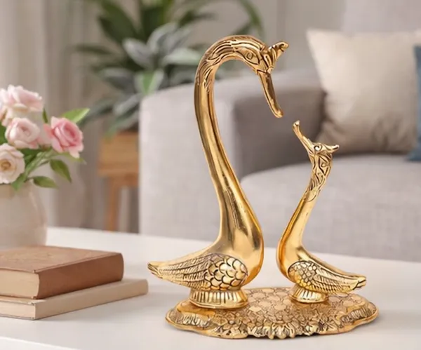 Hastcraft_Golden_Swan_Pair-_Love_Birds_Decorative_Showpiece_|_Metal_Swan_Couple_Figurine_for_Home_Décor,_Living_Room,_Bedroom,_Office_&_Gifting_(23_cm_Height)