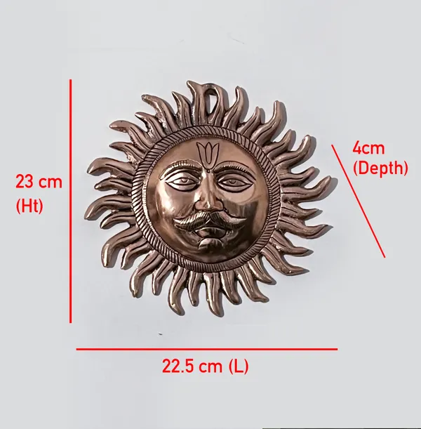 Hastcraft_Handcrafted_Metal_Sun_Face_with_Rays_Antique_Wall_Decor_Copper_Finish_for_Energy_and_Positivity,_Home-Living_Room,_Entrance_&_Office-9_Inch