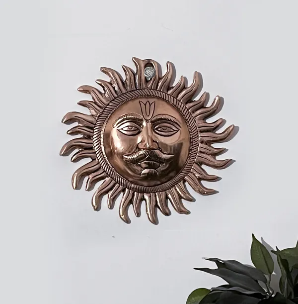 Hastcraft_Handcrafted_Metal_Sun_Face_with_Rays_Antique_Wall_Decor_Copper_Finish_for_Energy_and_Positivity,_Home-Living_Room,_Entrance_&_Office-9_Inch