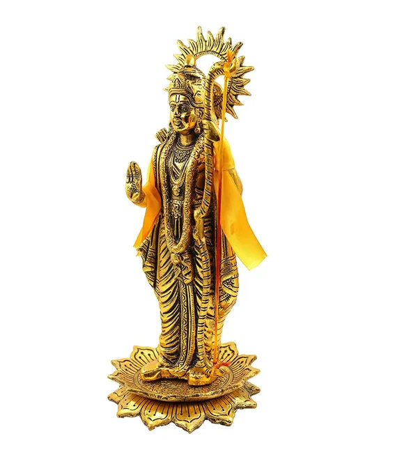 Hastcraft_Lord_Ram_Statue_White_Metal_Golden_Finish_Shri_Ram_Idol_with_Bow_and_Arrow,_Dharma_&_Strength_Symbol_Ram_Murti_for_Décor-Spiritual_Gift_31.5_cm