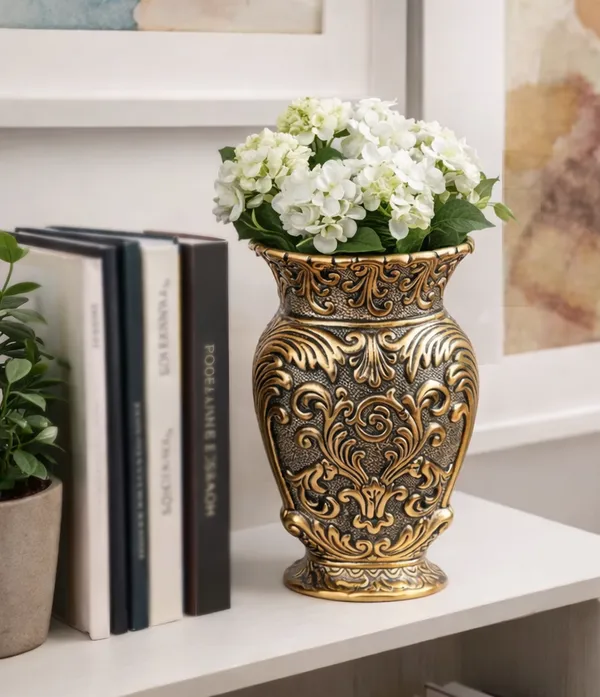 Hastcraft_Metal_Decorative_Flower_Vase_for_Home_Décor_Antique_Gold_Finish_Baroque_Floral_Embossed_Design__Urn_Shape_Tabletop_Showpiece