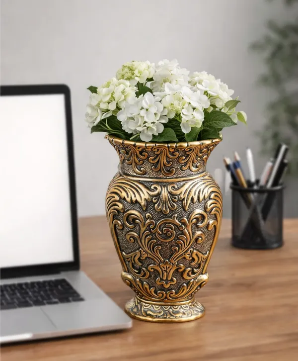 Hastcraft_Metal_Decorative_Flower_Vase_for_Home_Décor_Antique_Gold_Finish_Baroque_Floral_Embossed_Design__Urn_Shape_Tabletop_Showpiece