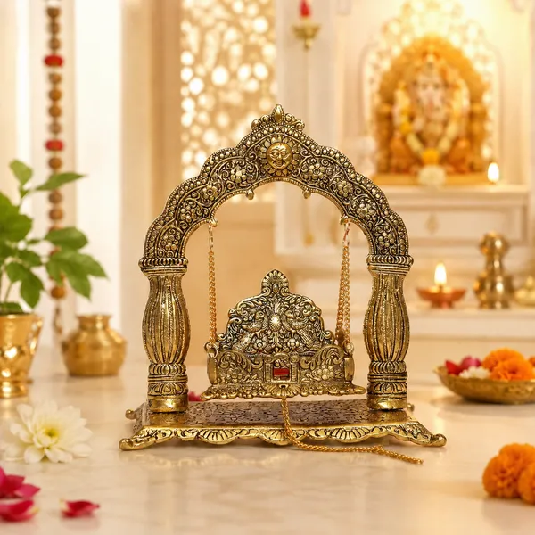 Hastcraft_Metal_Jhula_Arched_frame_Pillars_for_Laddu_Gopal_Ji_I_Traditional_Golden_Finish_I_Festive_&_Religious_Décor_I_Jhula_for_Home_Temple_&_Pooja_Room