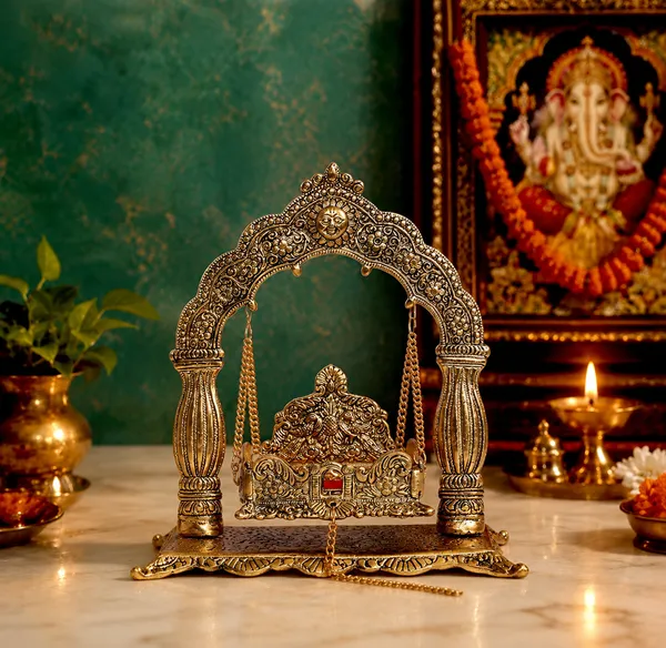 Hastcraft_Metal_Jhula_Arched_frame_Pillars_for_Laddu_Gopal_Ji_I_Traditional_Golden_Finish_I_Festive_&_Religious_Décor_I_Jhula_for_Home_Temple_&_Pooja_Room