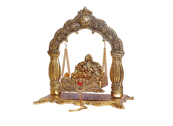 Hastcraft_Metal_Jhula_Arched_frame_Pillars_for_Laddu_Gopal_Ji_I_Traditional_Golden_Finish_I_Festive_&_Religious_Décor_I_Jhula_for_Home_Temple_&_Pooja_Room