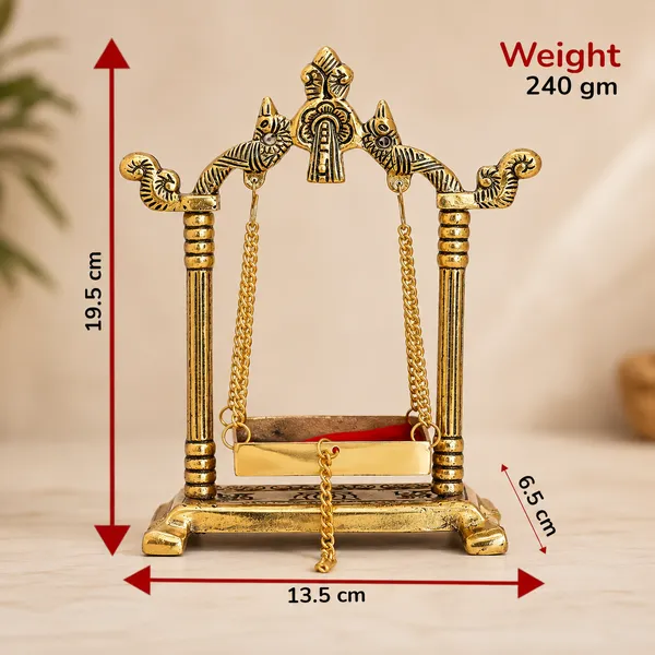 Hastcraft_Metal_Laddu_Gopal_Jhula_|_Handcrafted_Metal_Swing_for_Bal_Gopal_|_Decorative_Krishna_Jhula_for_Home_Temple,_Janmashtami_&_Pooja_Decor