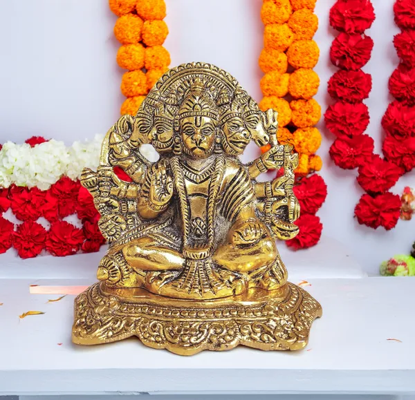 Hastcraft_Metal_Panchmukhi_Hanuman_Idol_Gold_Finish_Bajrangbali_Ji__|_5_Face_Hanuman_Ji_Religious__Statue_Decorative_Murti,_Showpiece_Figurine_|_14.5_cm_Ht