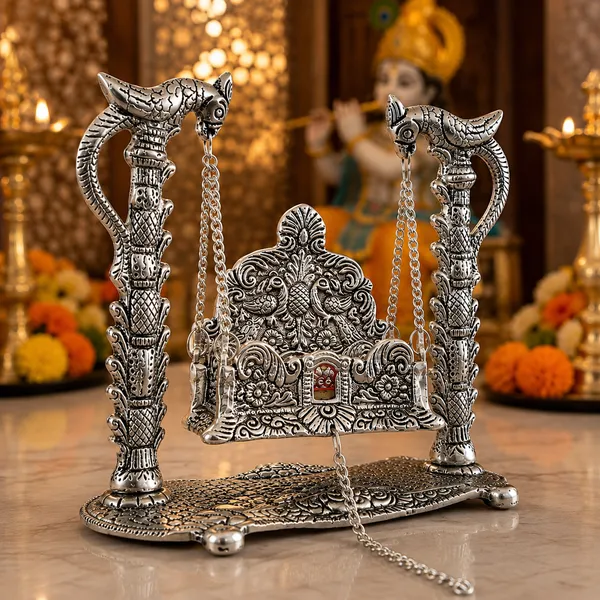 Hastcraft_Metal_Parrot_Design_Laddu_Gopal_Hindola_Jhula_|_Handcrafted_Antique_Gold_Finish_|_Decorative_Swing_for_Laddu_Gopal_Ji_|_Home_Mandir_&_Puja_Décor