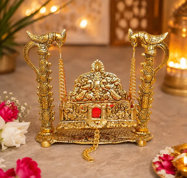 Hastcraft_Metal_Parrot_Design_Laddu_Gopal_Hindola_Jhula_|_Handcrafted_Antique_Gold_Finish_|_Decorative_Swing_for_Laddu_Gopal_Ji_|_Home_Mandir_&_Puja_Décor