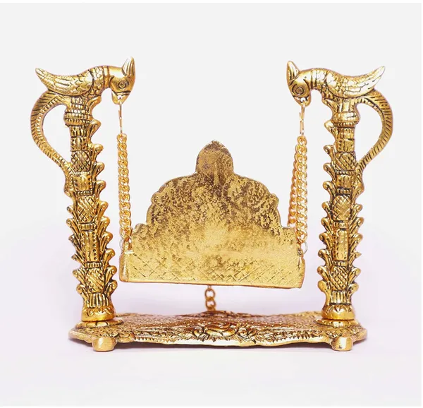 Hastcraft_Metal_Parrot_Design_Laddu_Gopal_Hindola_Jhula_|_Handcrafted_Antique_Gold_Finish_|_Decorative_Swing_for_Laddu_Gopal_Ji_|_Home_Mandir_&_Puja_Décor