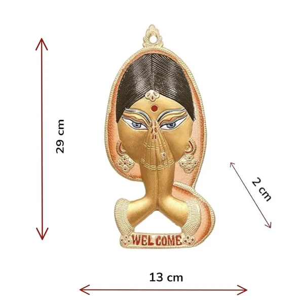 Hastcraft_Metal_Welcome_Lady,_Traditional_Indian_Namaste_Lady_Art_Door_Decor,_Wall_Hanging_Figurine