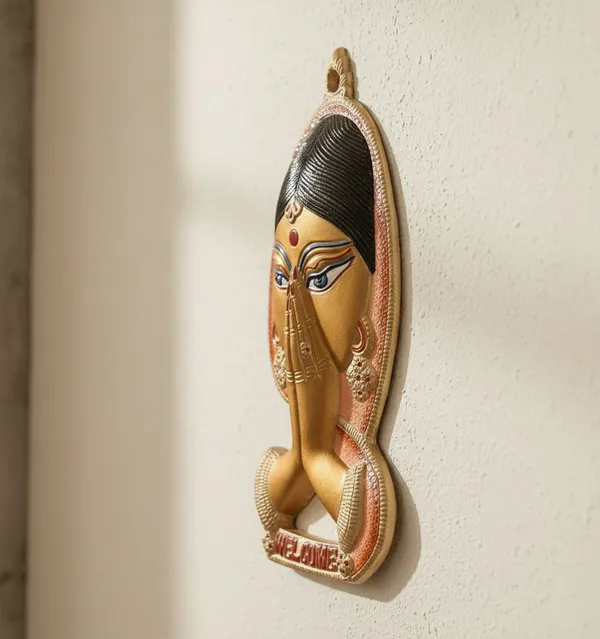 Hastcraft_Metal_Welcome_Lady,_Traditional_Indian_Namaste_Lady_Art_Door_Decor,_Wall_Hanging_Figurine