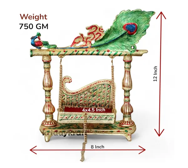 Hastcraft_Peacock_Om_&_Swastik_Design_Laddu_Gopal_Jhula_|_Handcrafted_Decorative_Krishna_Jhula_for_Home_Mandir,_Janmashtami_&_Festive_Décor_Multicolor
