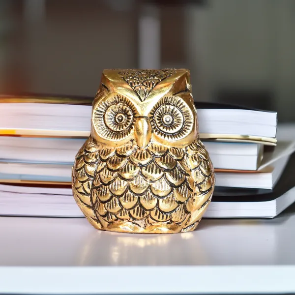 Hastcraft_Premium_Golden_Metal_Owl_Showpiece,_Decorative_Paperweight_for_Home_&_Office