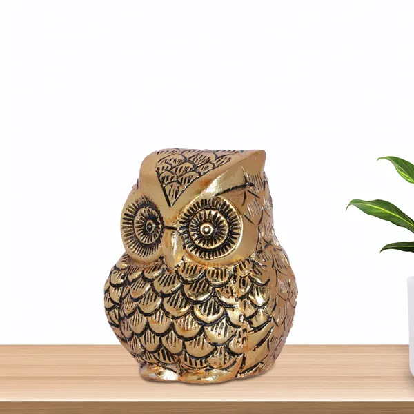Hastcraft_Premium_Golden_Metal_Owl_Showpiece,_Decorative_Paperweight_for_Home_&_Office