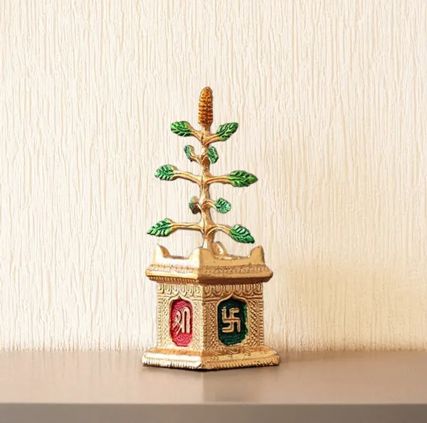 Hastcraft_Spiritual_Tulsi_Ji_Plant_in_Metal,_Decorative_Showpiece,_Elegant_Gold_Finish