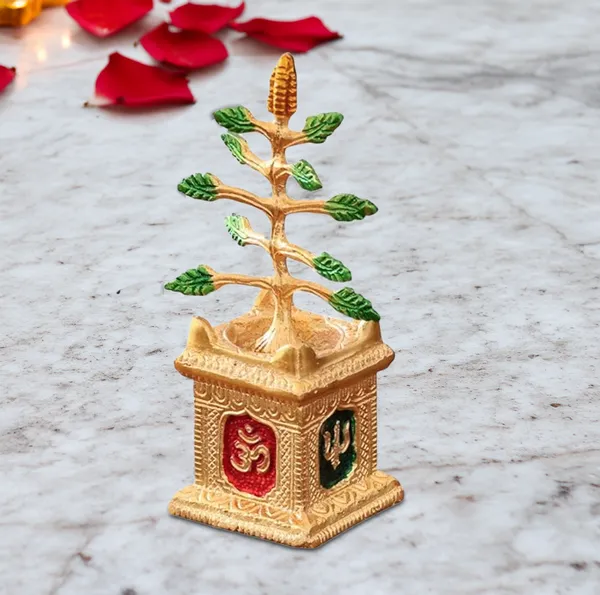 Hastcraft_Spiritual_Tulsi_Ji_Plant_in_Metal,_Decorative_Showpiece,_Elegant_Gold_Finish