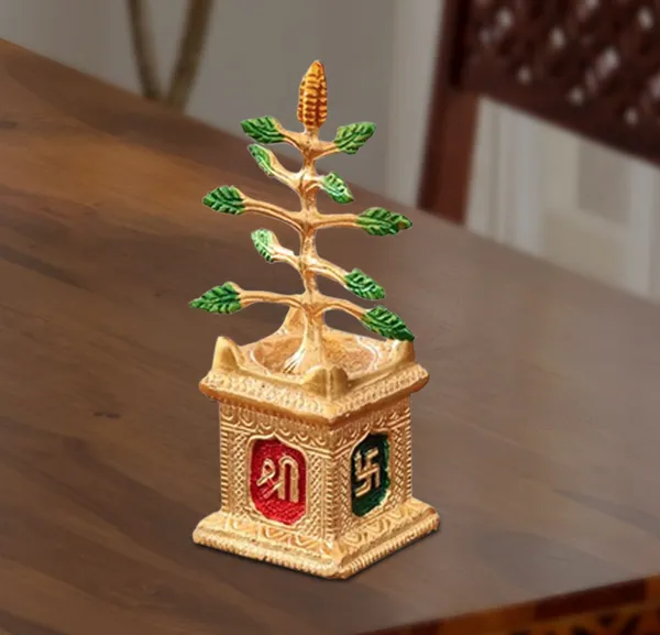 Hastcraft_Spiritual_Tulsi_Ji_Plant_in_Metal,_Decorative_Showpiece,_Elegant_Gold_Finish