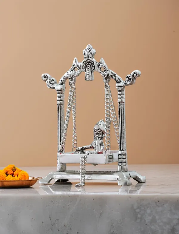 Silver_Metal_Premium_&_Elegant_Laddu_Gopal_On_Jhula