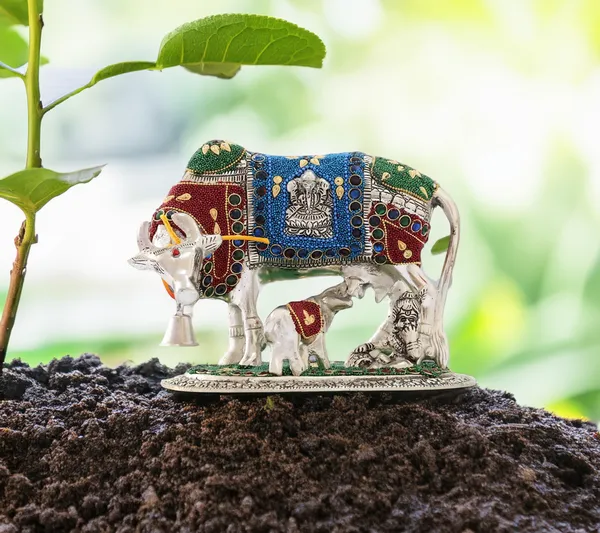 Silver_Metal_Premium_&_Elegant_Kamdhenu_Cow_With_Calf