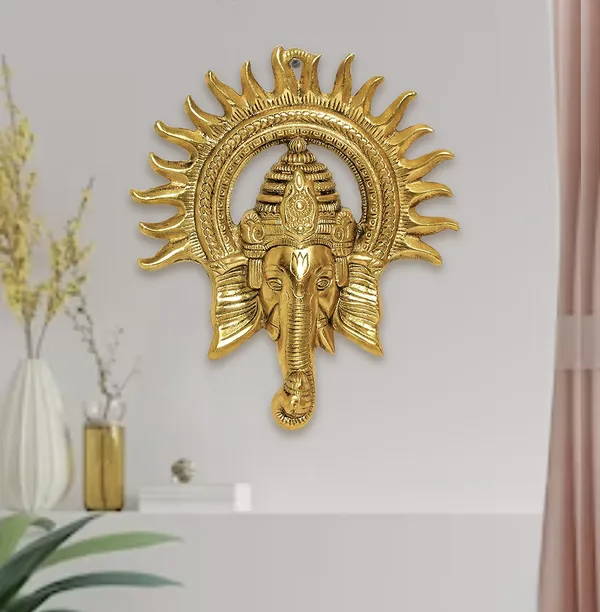 Gold_Metal_Premium_&_Elegant_Ganesha_Face__Idol_Lucky_Feng_Shui_Wall_Hanging