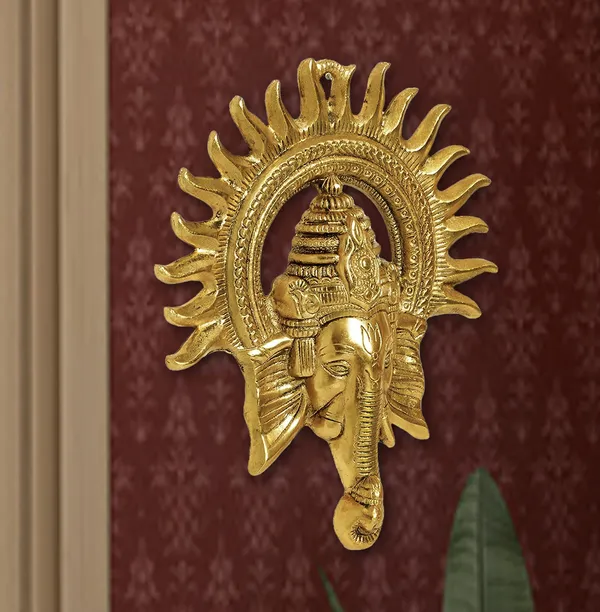 Gold_Metal_Premium_&_Elegant_Ganesha_Face__Idol_Lucky_Feng_Shui_Wall_Hanging