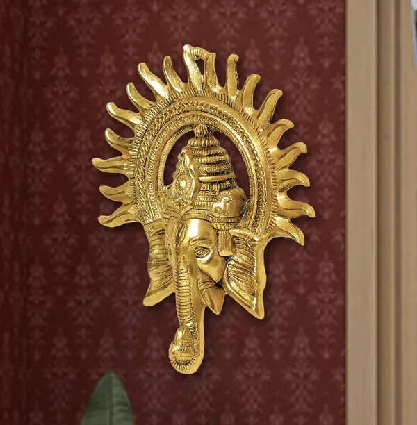 Gold_Metal_Premium_&_Elegant_Ganesha_Face__Idol_Lucky_Feng_Shui_Wall_Hanging