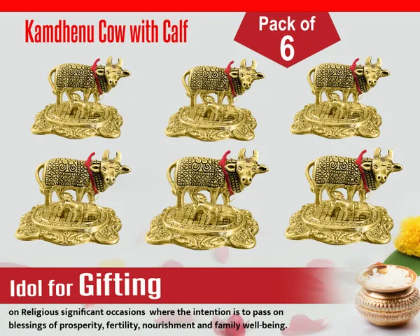 Metal_Kamdhenu_Cow_with_Calf_Idol_in_Gold_Finish_Small_Statue_for_Home_Showpiece_&_Return_Gift_-PACK_of_6