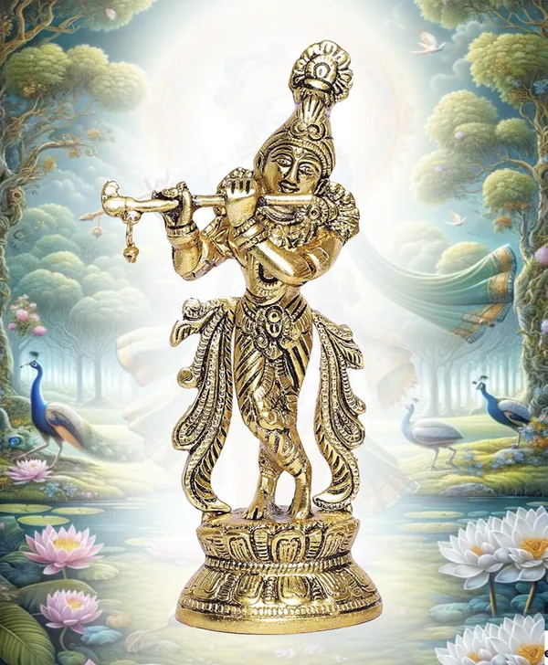 Gold_Metal_Premium_&_Elegant_Lord_Krishna_Metal_Statue