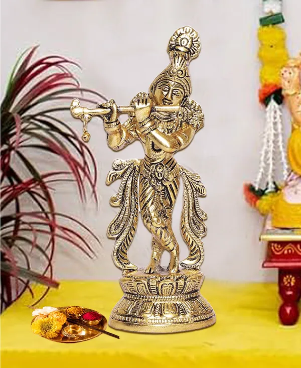 Gold_Metal_Premium_&_Elegant_Lord_Krishna_Metal_Statue