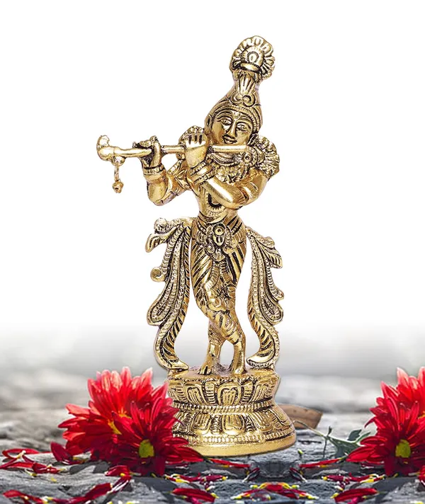 Gold_Metal_Premium_&_Elegant_Lord_Krishna_Metal_Statue
