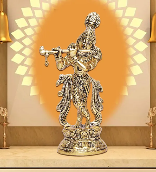 Gold_Metal_Premium_&_Elegant_Lord_Krishna_Metal_Statue