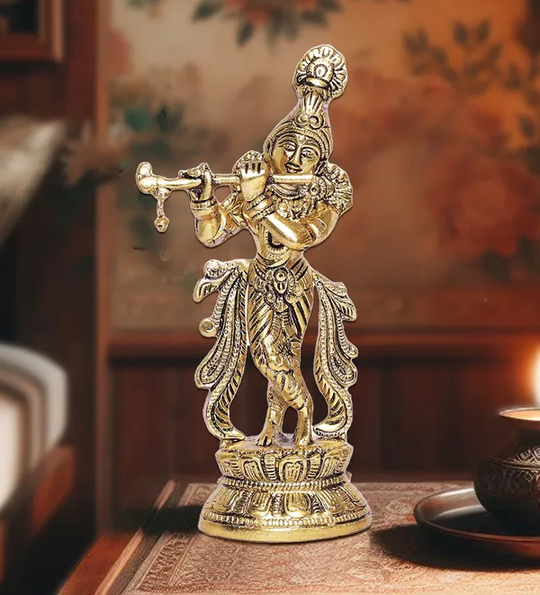 Gold_Metal_Premium_&_Elegant_Lord_Krishna_Metal_Statue