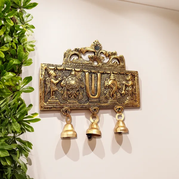 Gold_Metal_Premium_&_Elegant_Tirupati_Balaji_Shank_Chakra_Wall_Hanging