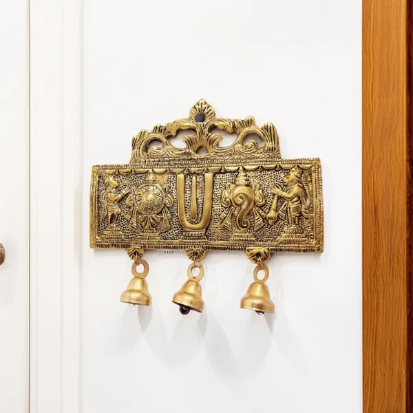 Gold_Metal_Premium_&_Elegant_Tirupati_Balaji_Shank_Chakra_Wall_Hanging