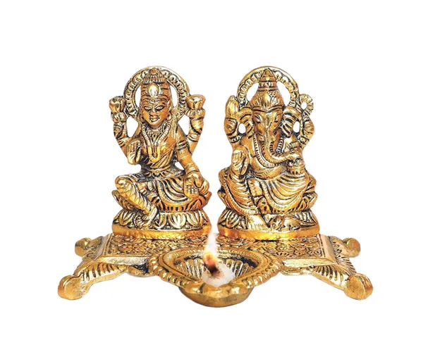 Gold_Metal_Premium_&_Elegant_Lakshmi-Ganesh_Idol_With_Diya