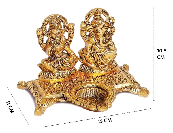 Gold_Metal_Premium_&_Elegant_Lakshmi-Ganesh_Idol_With_Diya
