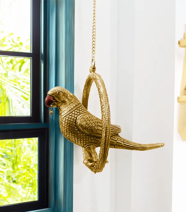 Gold_Metal_Premium_&_Elegant_Hanging_Parrot_Showpiece