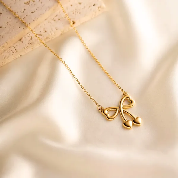 Double_Heart_Bow_Know_Pendant_Necklace