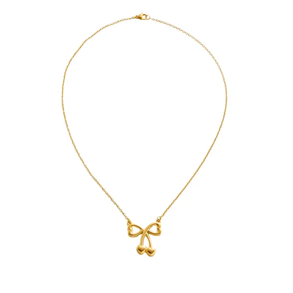 Double_Heart_Bow_Know_Pendant_Necklace