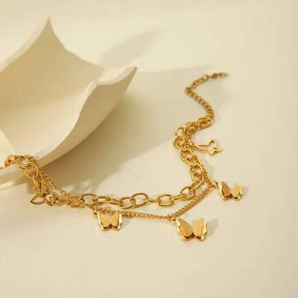 Butterfly_Double_Layered_Charms_Bracelet