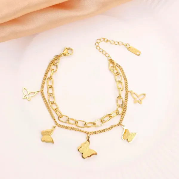 Butterfly_Double_Layered_Charms_Bracelet