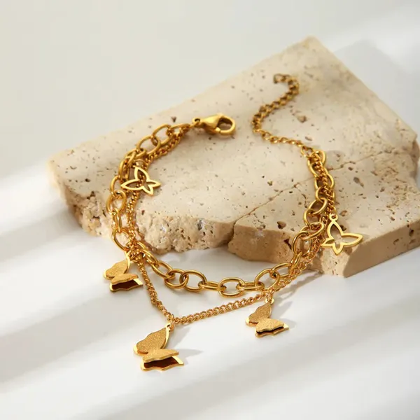 Butterfly_Double_Layered_Charms_Bracelet