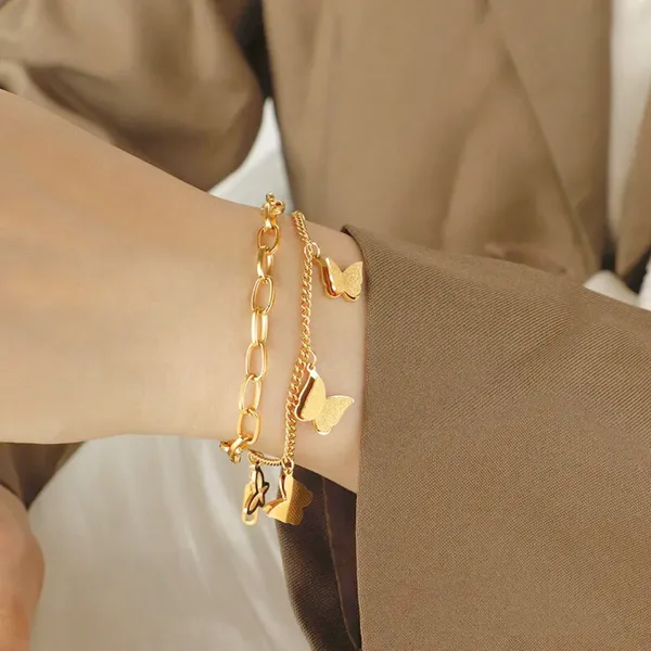Butterfly_Double_Layered_Charms_Bracelet