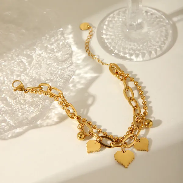 Hearts_Charm_Dual-Stranded_Bracelet_For_Women