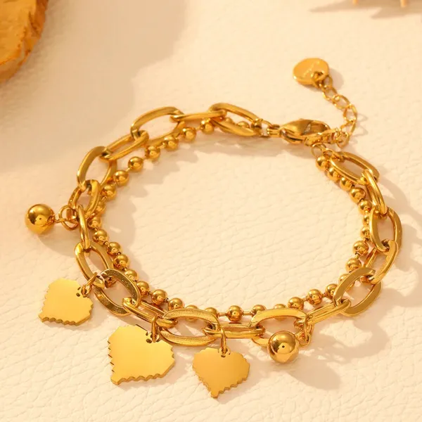 Hearts_Charm_Dual-Stranded_Bracelet_For_Women
