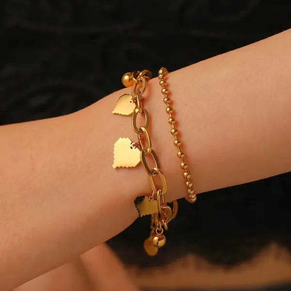 Hearts_Charm_Dual-Stranded_Bracelet_For_Women