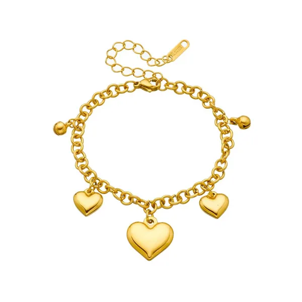 Puffy_Hearts_Charm_Bracelet_For_Women